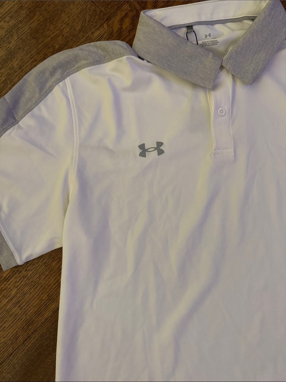 NWT Under Armour Men’s UA Trophy Polo White Mod Gray Golf Shirt XL - Picture 3 of 7